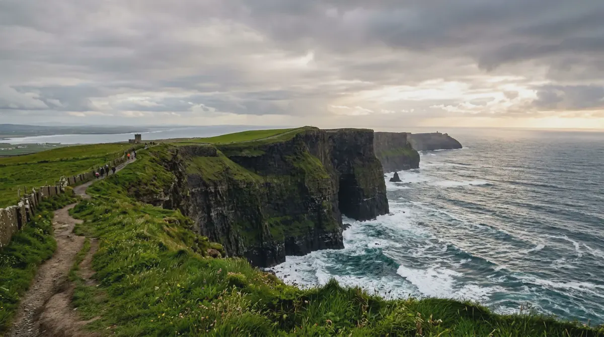 The Cliffs of Moher dropping into the Atlantic on Ireland's west coast